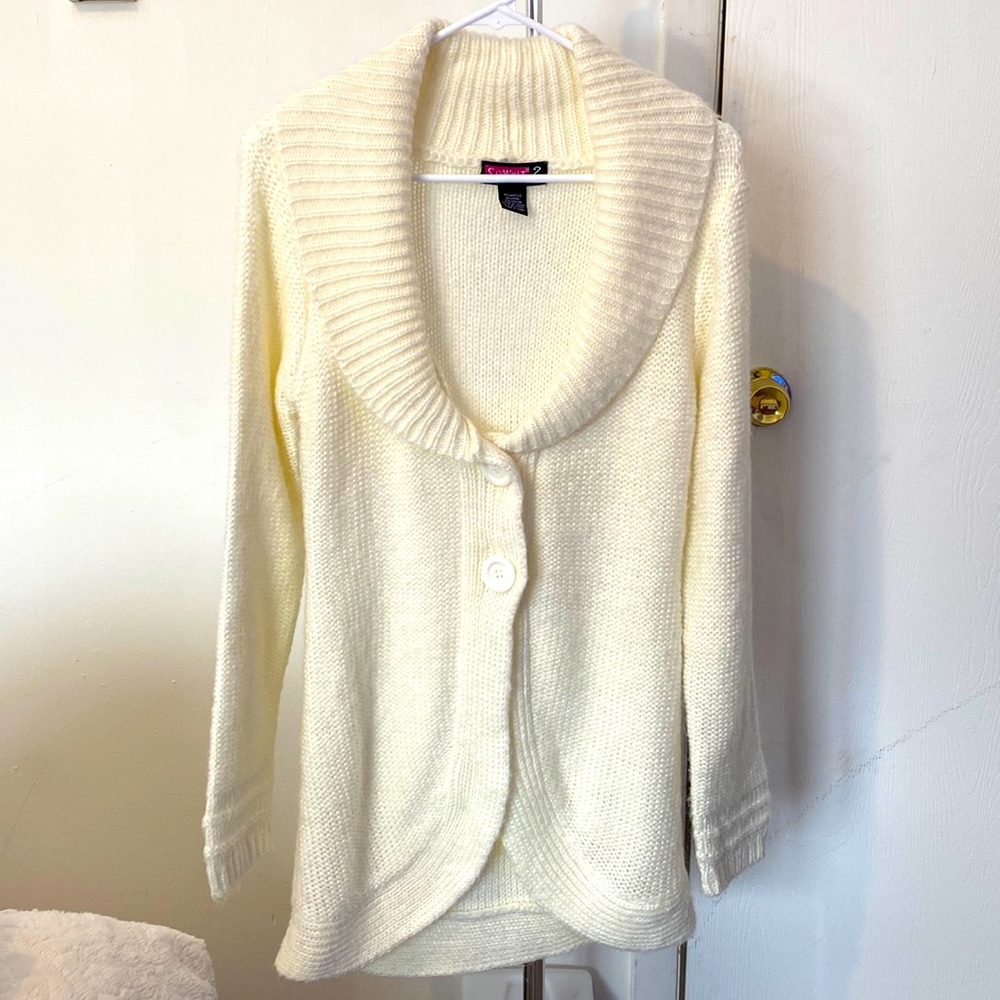 Cream Colored Button Front Sweater. - image 1